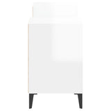 Meuble TV Blanc brillant 160x35x55 cm Bois d'ingénierie