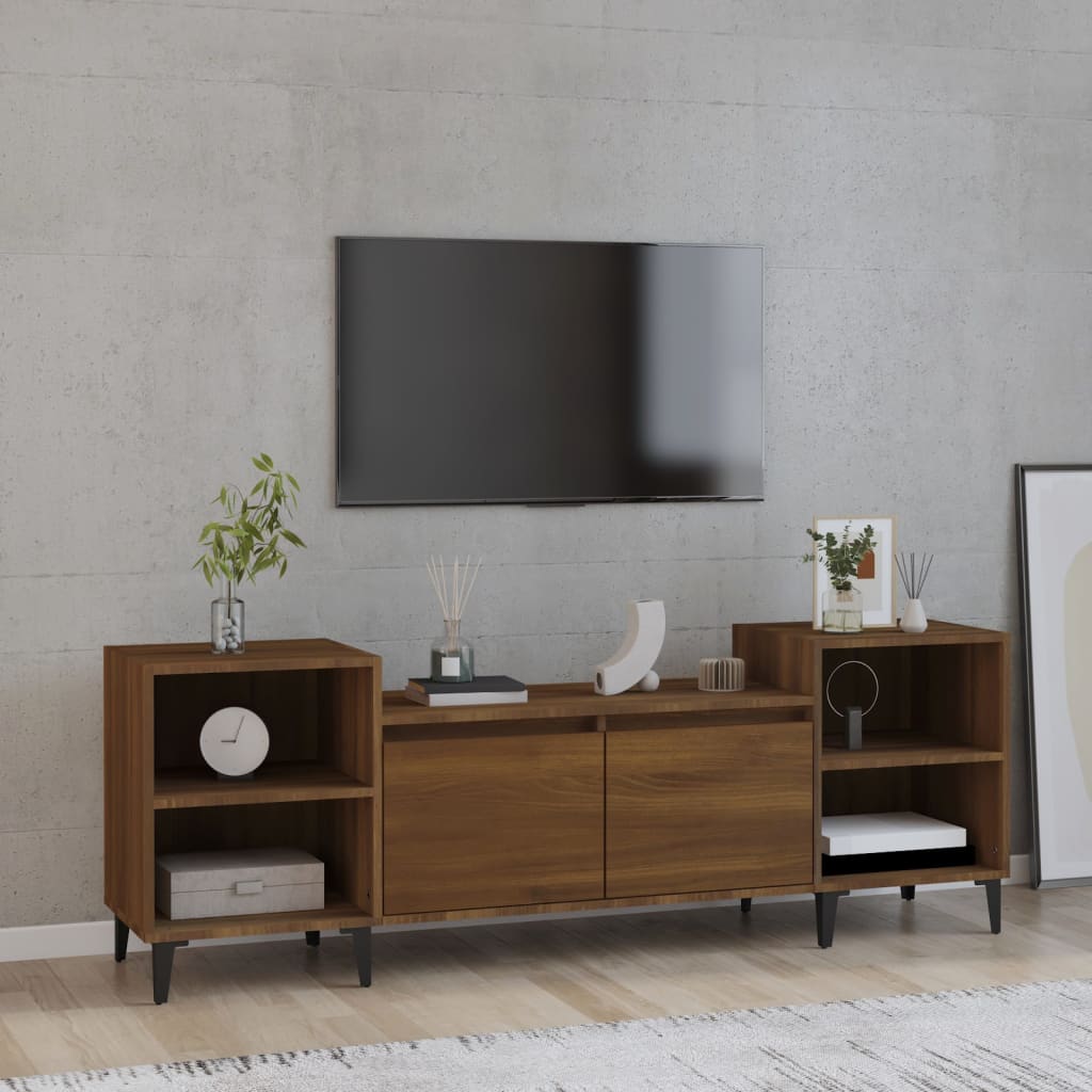 Meuble TV Chêne marron 160x35x55 cm Bois d'ingénierie