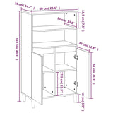 Buffet haut Sonoma gris 60x36x110 cm Bois d'ingénierie