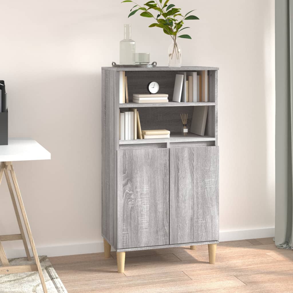 Sonoma high sideboard gray 60x36x110 cm Engineered wood