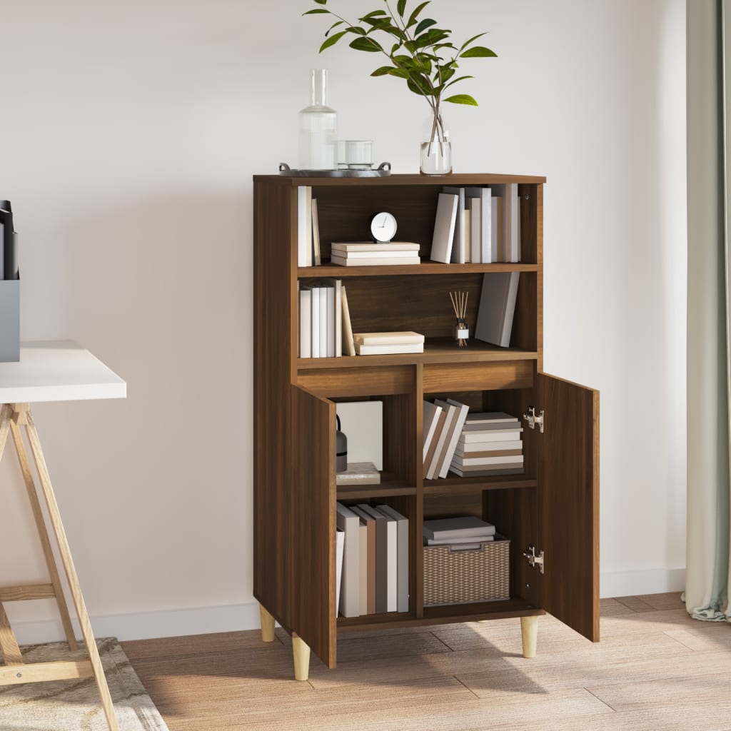 High sideboard Brown oak 60x36x110 cm Engineered wood