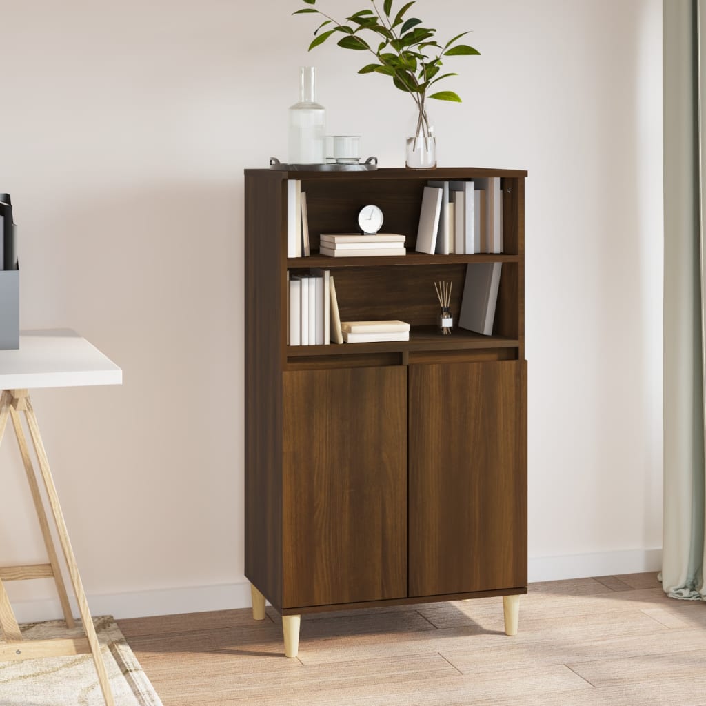 High sideboard Brown oak 60x36x110 cm Engineered wood