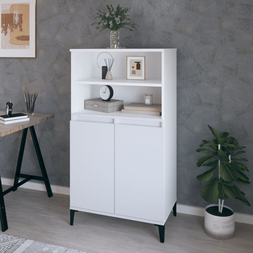 High sideboard White 60x36x110 cm Engineered wood