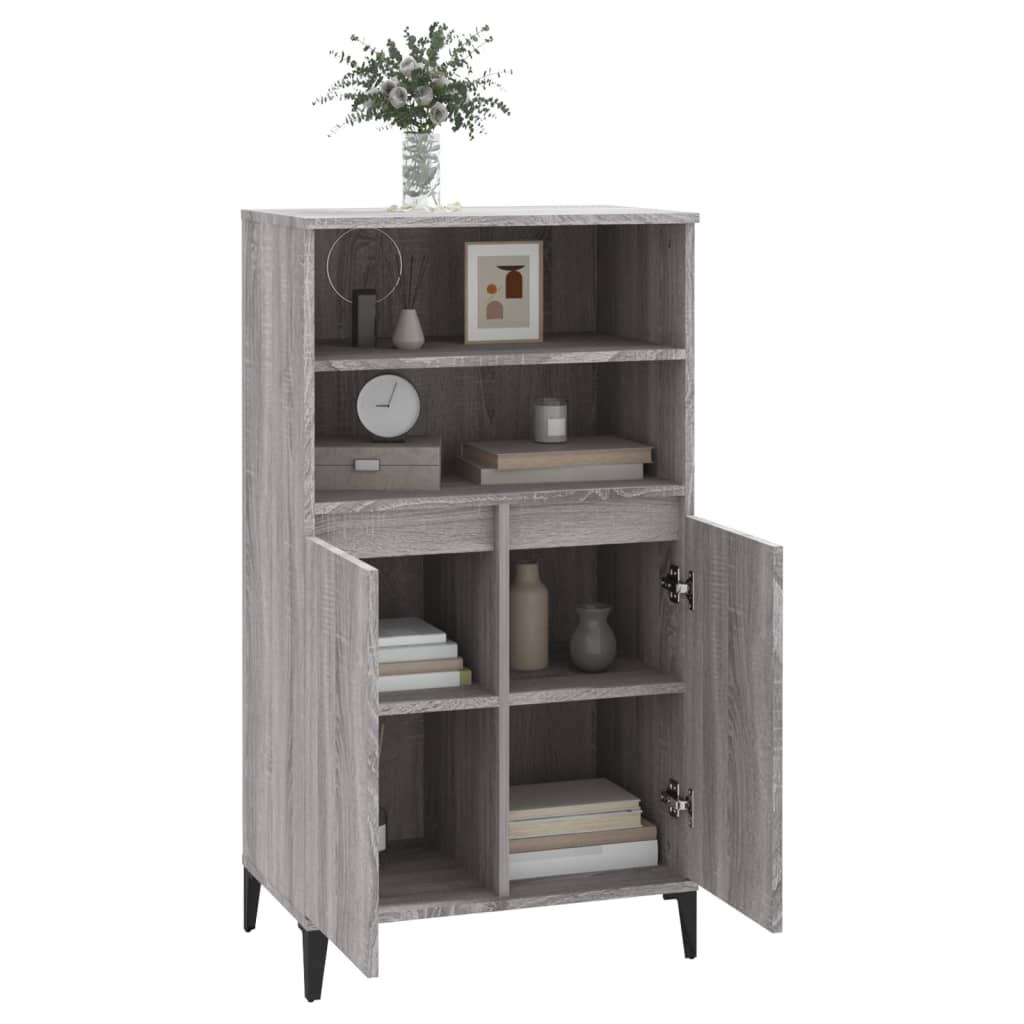 Buffet haut Sonoma gris 60x36x110 cm Bois d'ingénierie