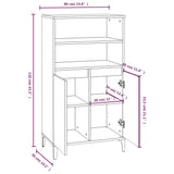 Buffet haut Sonoma gris 60x36x110 cm Bois d'ingénierie