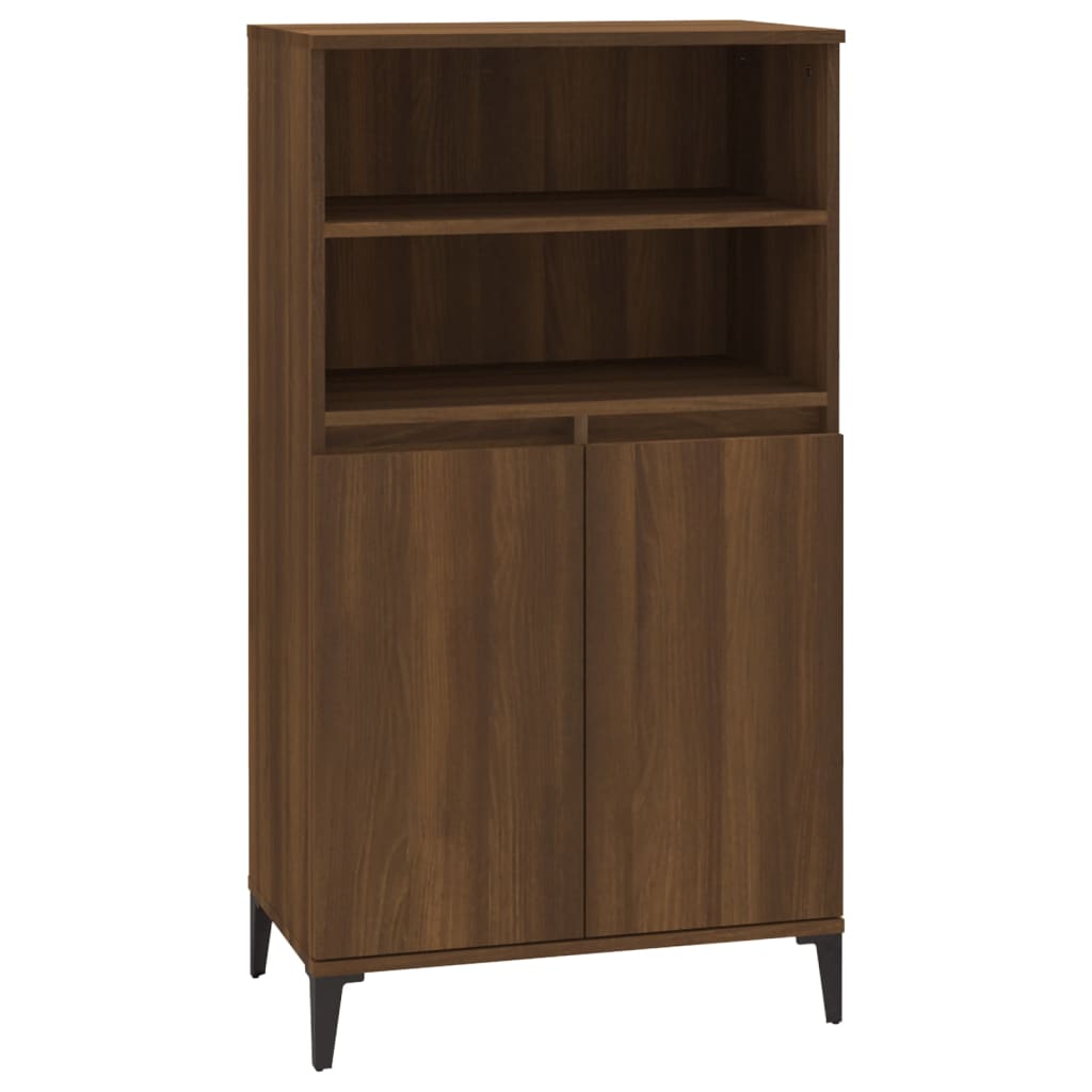 Buffet haut Chêne marron 60x36x110 cm Bois d'ingénierie