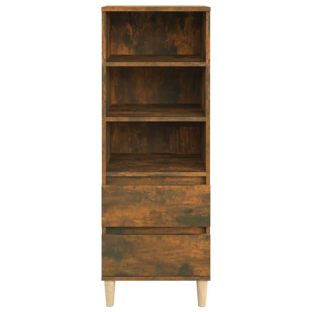 Buffet haut Chêne fumé 40x36x110 cm Bois d'ingénierie