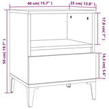 Table de chevet Blanc brillant 40x35x50 cm