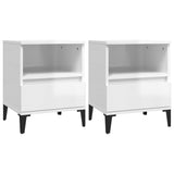 Tables de chevet 2 pcs Blanc brillant 40x35x50 cm