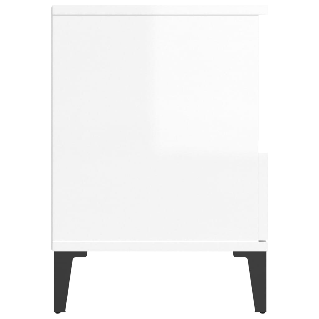 Tables de chevet 2 pcs Blanc brillant 40x35x50 cm