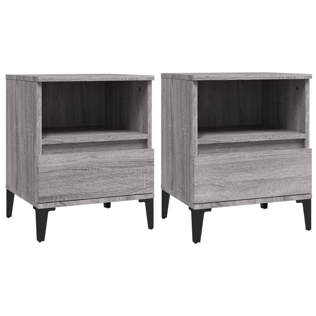 Tables de chevet 2 pcs Sonoma gris 40x35x50 cm