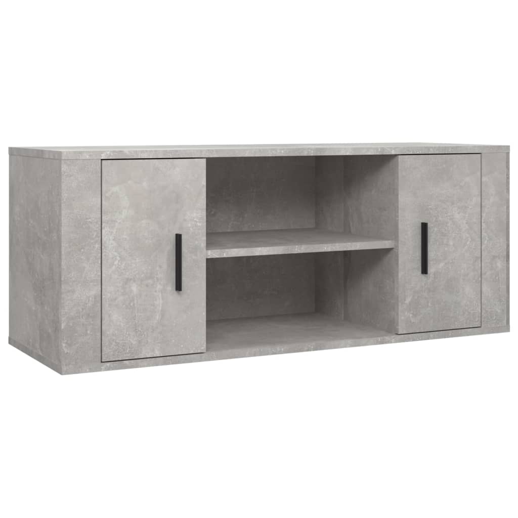 Meuble TV Gris béton 100x35x40 cm Bois d'ingénierie