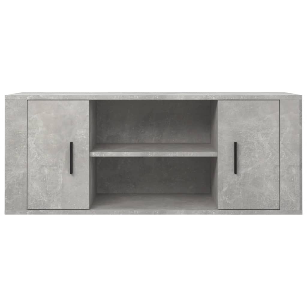 Meuble TV Gris béton 100x35x40 cm Bois d'ingénierie