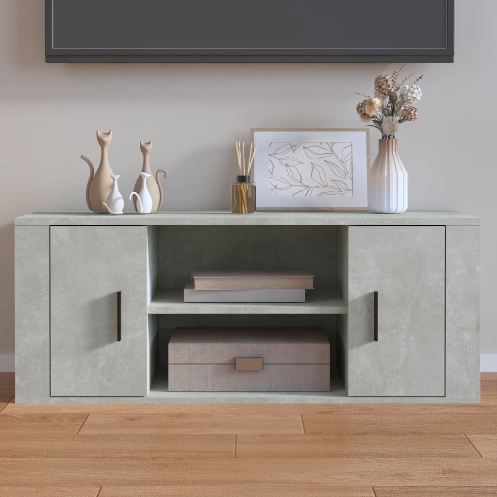 Concrete Grey TV Cabinet 100x35x40 cm Engineered Wood