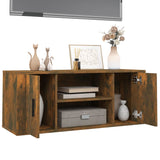 Meuble TV Chêne fumé 100x35x40 cm Bois d'ingénierie