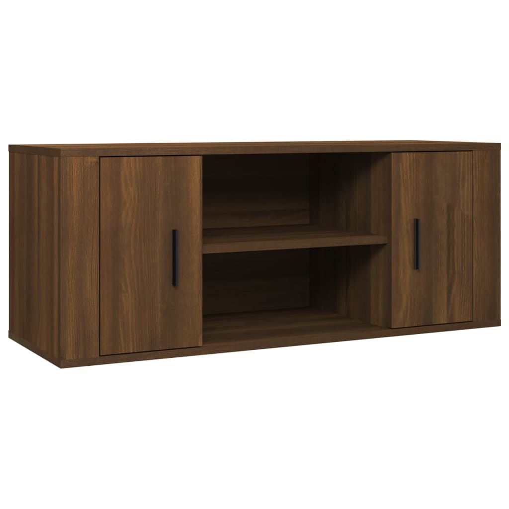 Meuble TV Chêne marron 100x35x40 cm Bois d'ingénierie