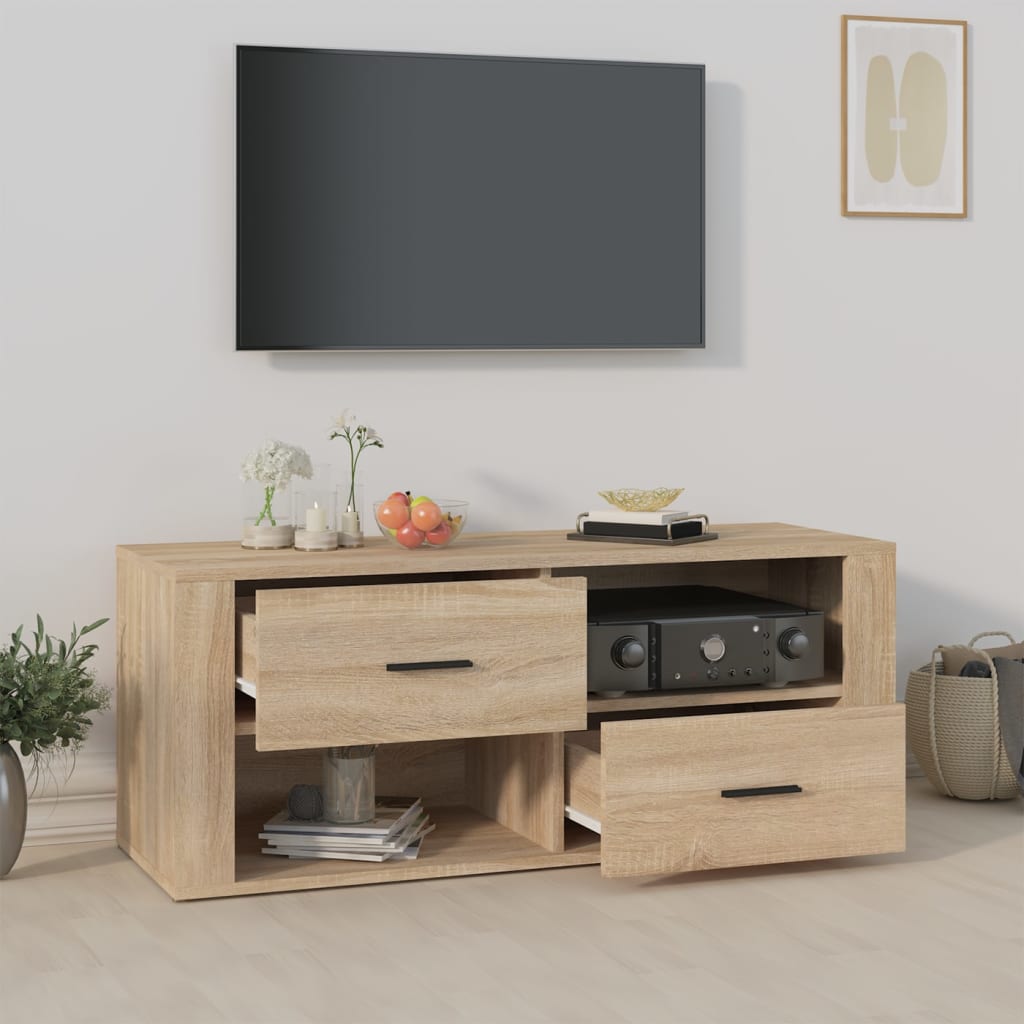 Meuble TV Chêne sonoma 100x35x40 cm Bois d'ingénierie