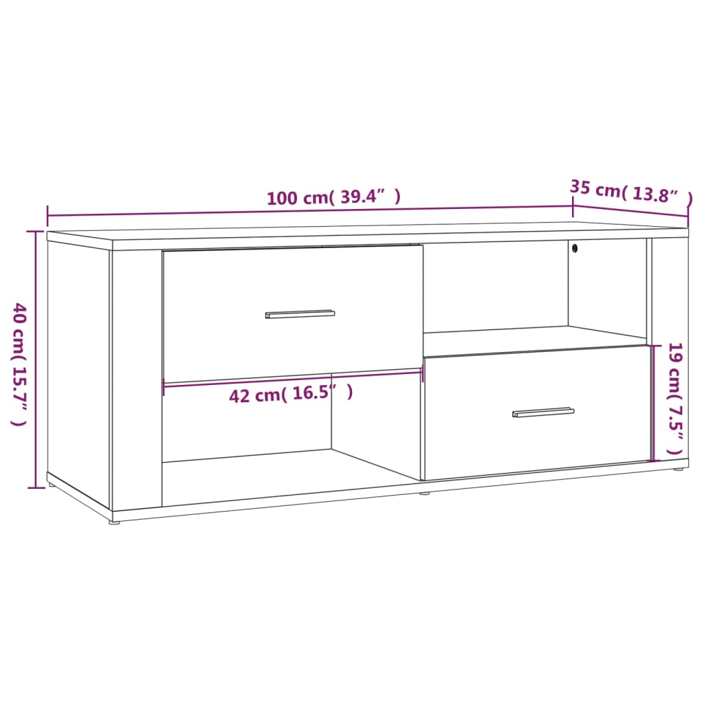 TV cabinet Sonoma oak 100x35x40 cm Engineered wood