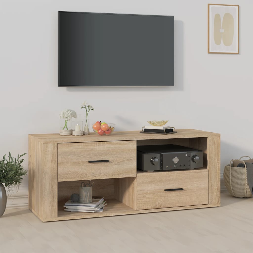 Meuble TV Chêne sonoma 100x35x40 cm Bois d'ingénierie