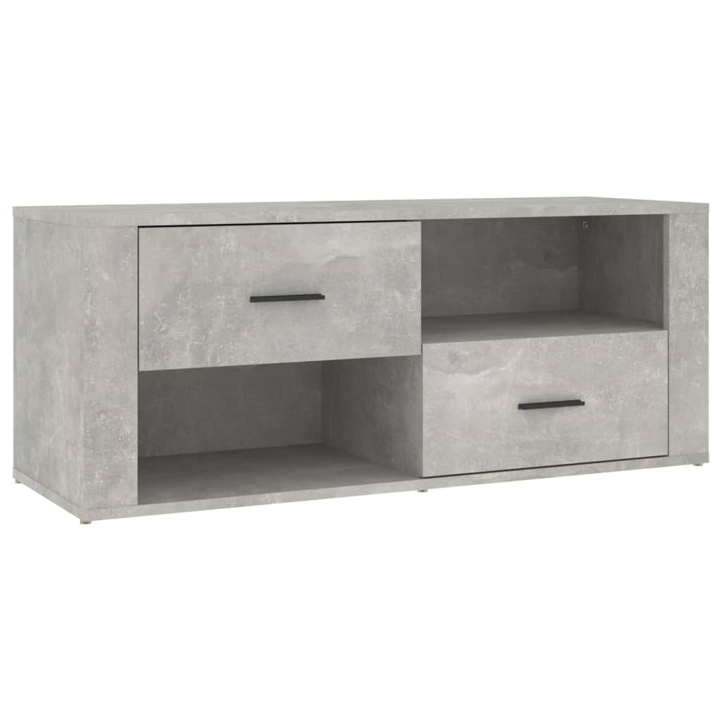 Meuble TV Gris béton 100x35x40 cm Bois d'ingénierie