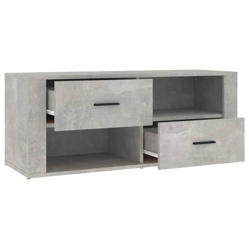 Meuble TV Gris béton 100x35x40 cm Bois d'ingénierie