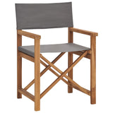 Chaises de metteur en scène lot de 2 Bois de teck massif Gris