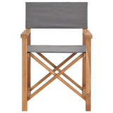 Chaises de metteur en scène lot de 2 Bois de teck massif Gris