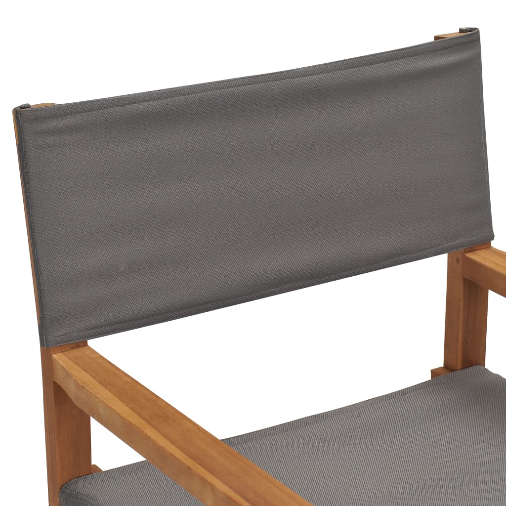 Chaises de metteur en scène lot de 2 Bois de teck massif Gris