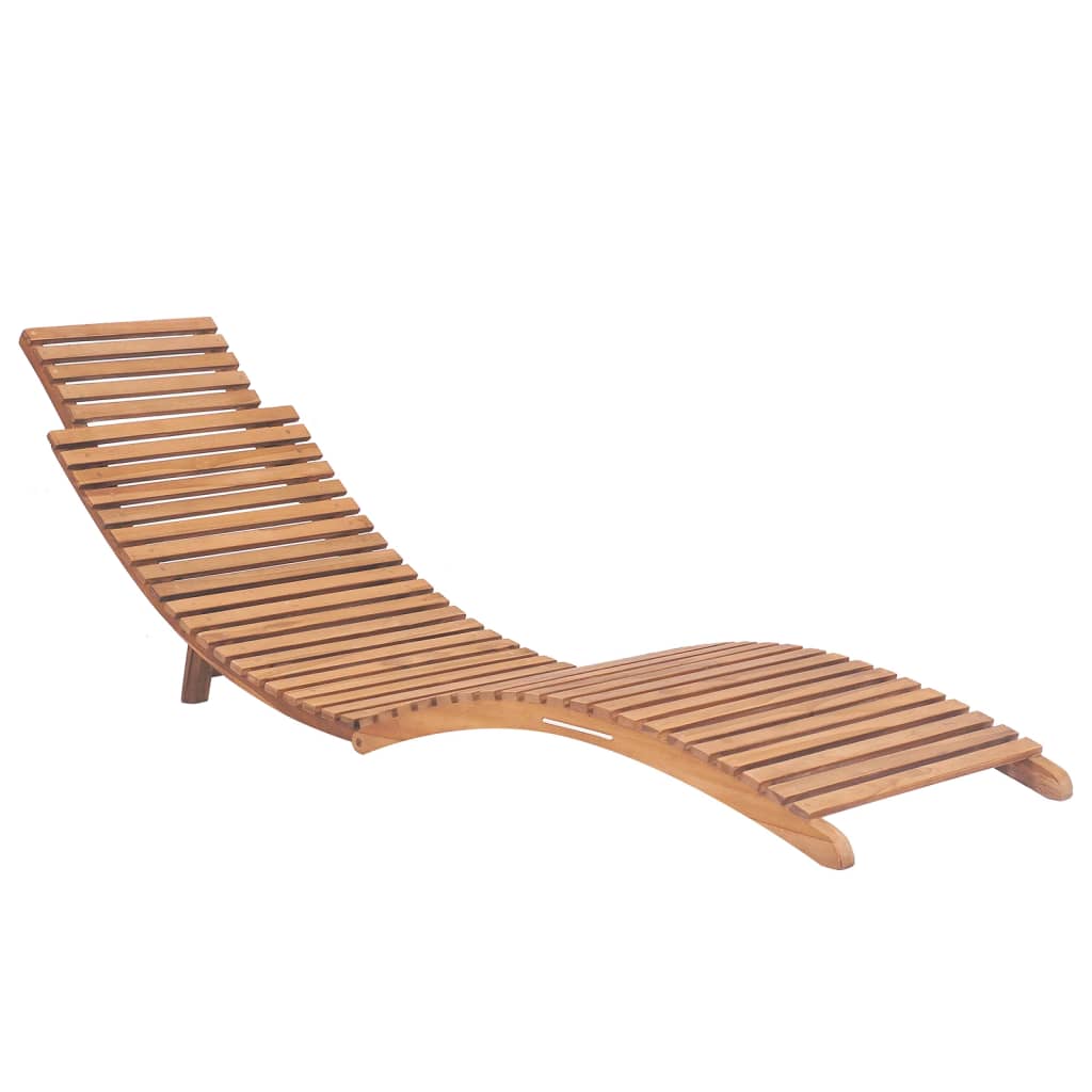 Chaises longues lot de 2 avec coussins Bois massif de teck