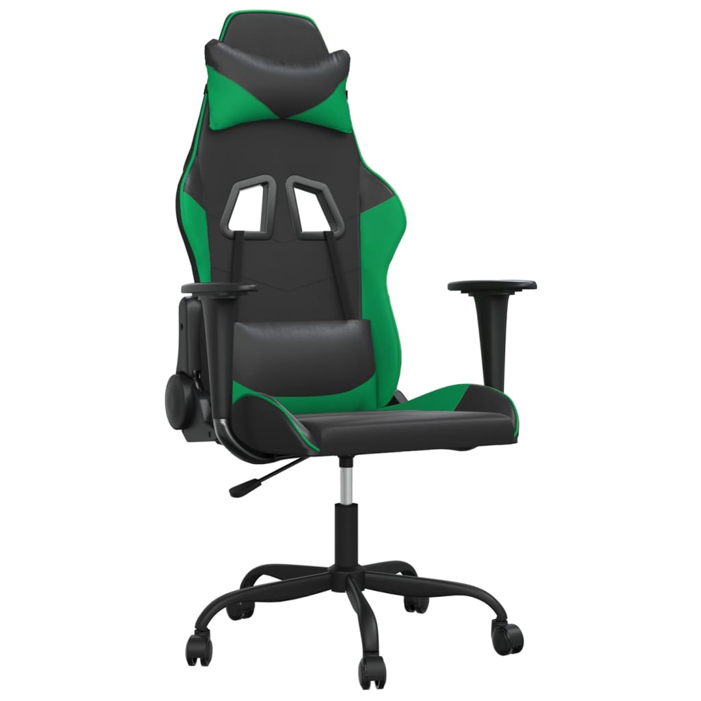 Chaise de jeu Noir et vert Similicuir