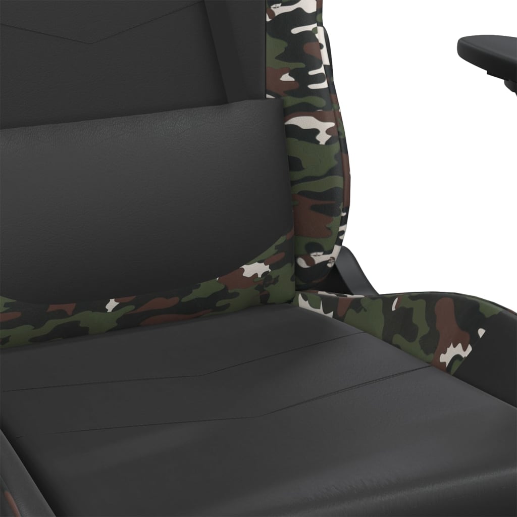 Chaise de jeu Noir et camouflage Similicuir