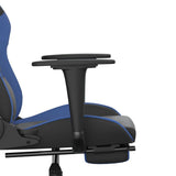 Chaise de jeu avec repose-pied Noir et bleu Similicuir