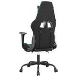 Chaise de jeu avec repose-pied Noir et vert Similicuir