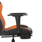 Chaise de jeu avec repose-pied Noir et orange Similicuir