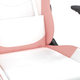 Chaise de jeu avec repose-pied Blanc et rose Similicuir