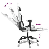 Gaming chair with footrest White and black Faux leather