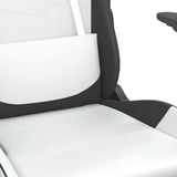 Gaming chair with footrest White and black Faux leather