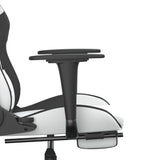 Gaming chair with footrest White and black Faux leather