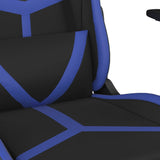 Chaise de jeu avec repose-pied Noir et bleu Similicuir