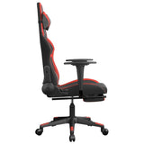 Chaise de jeu avec repose-pied Noir et rouge Similicuir