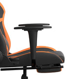 Chaise de jeu avec repose-pied Noir et orange Similicuir