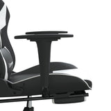 Chaise de jeu avec repose-pied Noir et blanc Similicuir