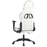 Chaise de jeu avec repose-pied Blanc et noir Similicuir