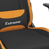 Chaise de jeu avec repose-pied Noir et orange Tissu