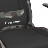 Chaise de jeu avec repose-pied Noir et camouflage Tissu