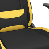 Chaise de jeu avec repose-pied Noir et jaune Tissu