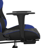 Chaise de jeu avec repose-pied Noir et bleu Similicuir