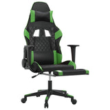 Chaise de jeu avec repose-pied Noir et vert Similicuir