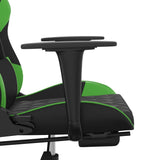 Chaise de jeu avec repose-pied Noir et vert Similicuir