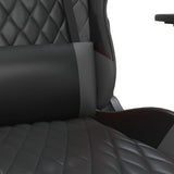 Chaise de jeu avec repose-pied Noir et gris Similicuir